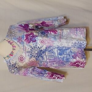 Christopher & Banks Graphic Three-quarter Sleeves Top